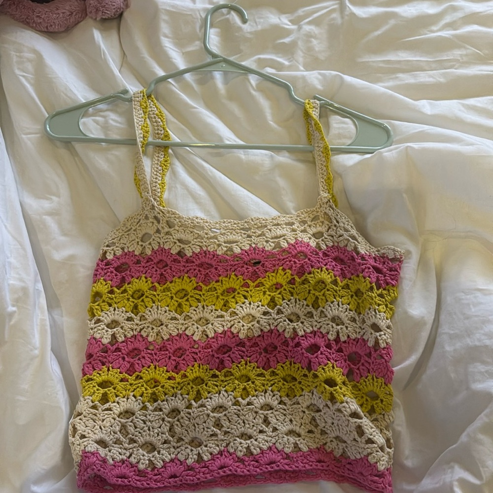 colorful knitted tank top